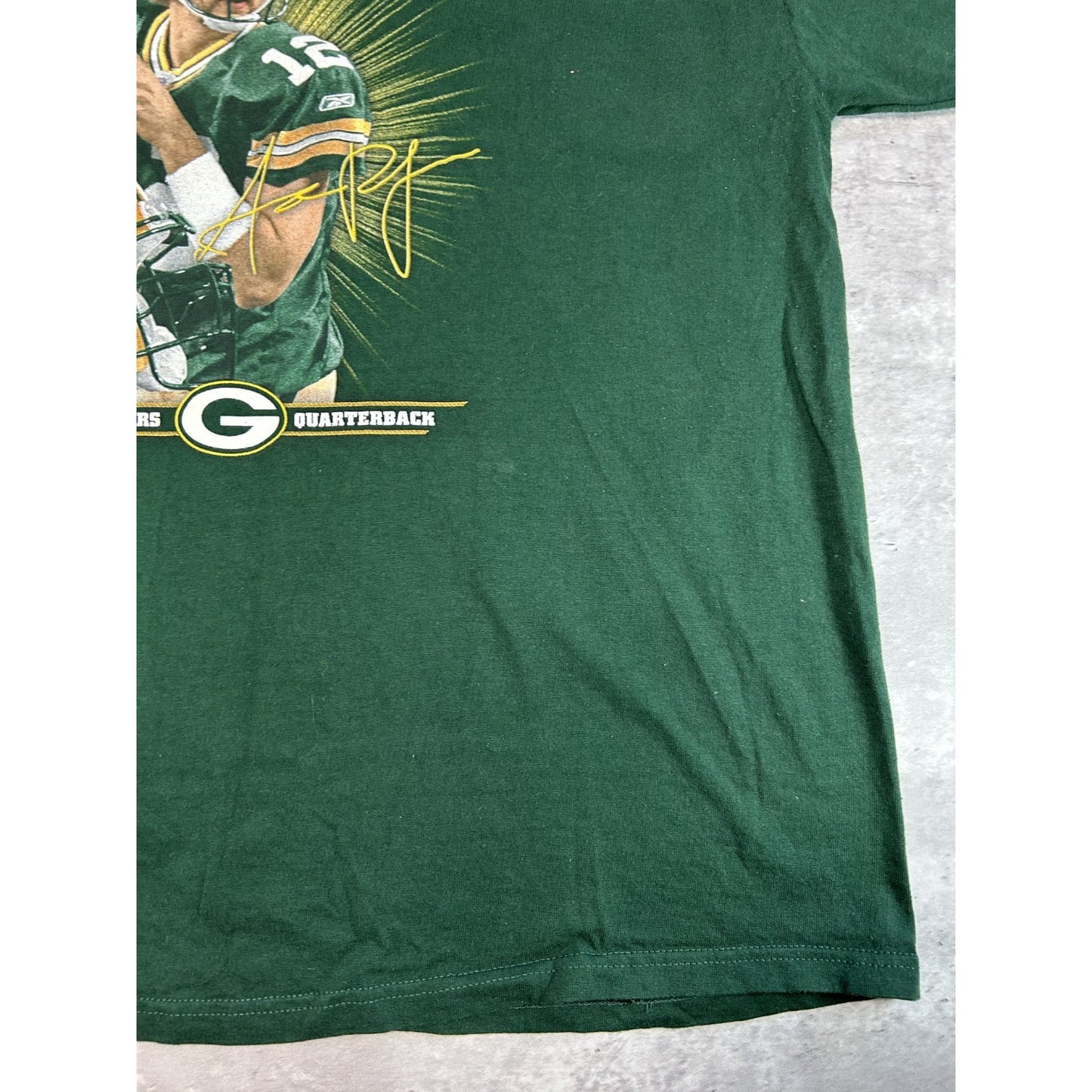 Vintage Aaron Rodgers #12 Green Bay Packers NFL Player Graphic T-Shirt Size 2XL