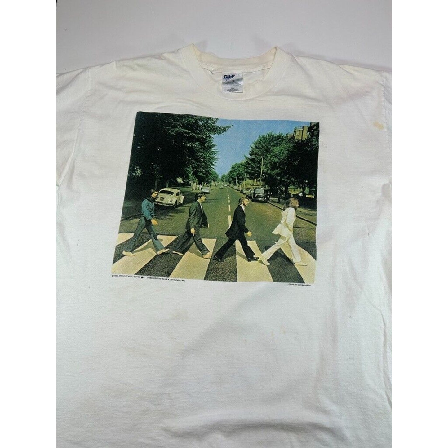 Vintage 1990 The Beatles Abbey Road Rock Album Promo T-Shirt Size XL