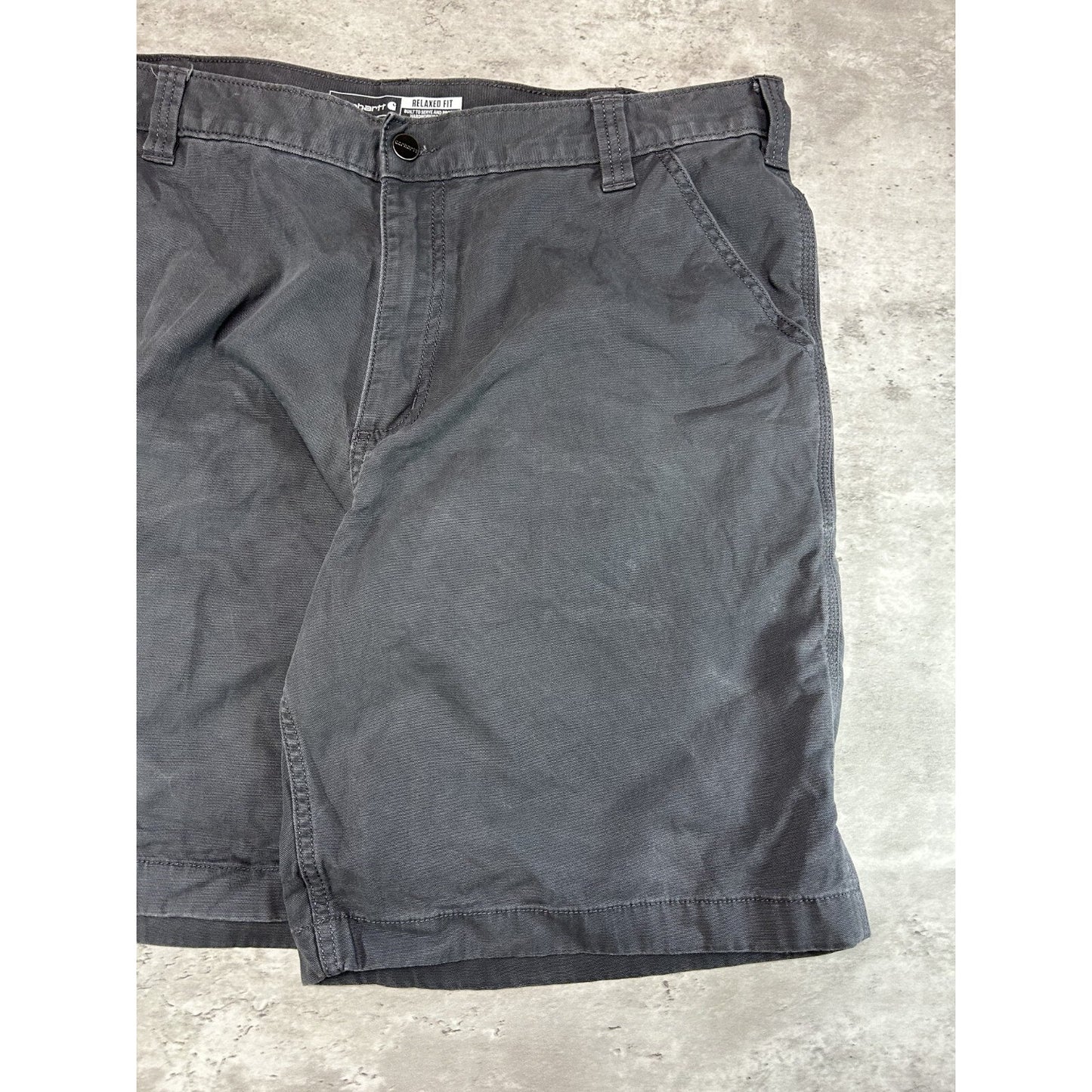 Carhartt Relaxed Fit Canvas Workwear Five Pocket Shorts Size 40 Gray