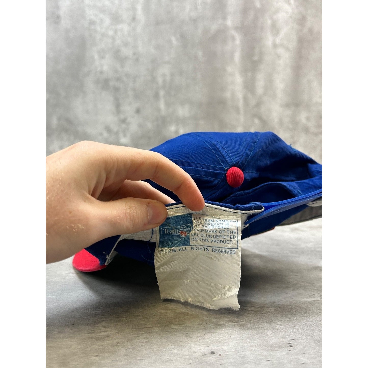 Vintage 90s New York Giants NFL Embroidered Spellout Football Snapback Hat OSFA