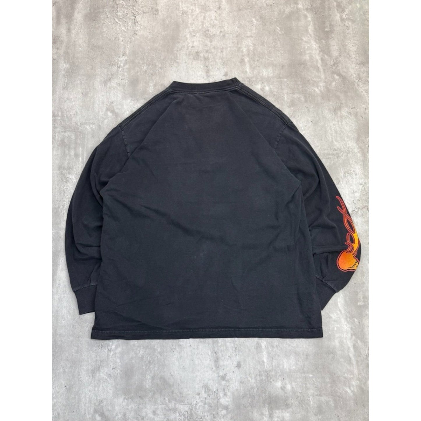 Vintage 90s Metallica Flame Graphic Long Sleeve Rock Music Band T-Shirt Size XL