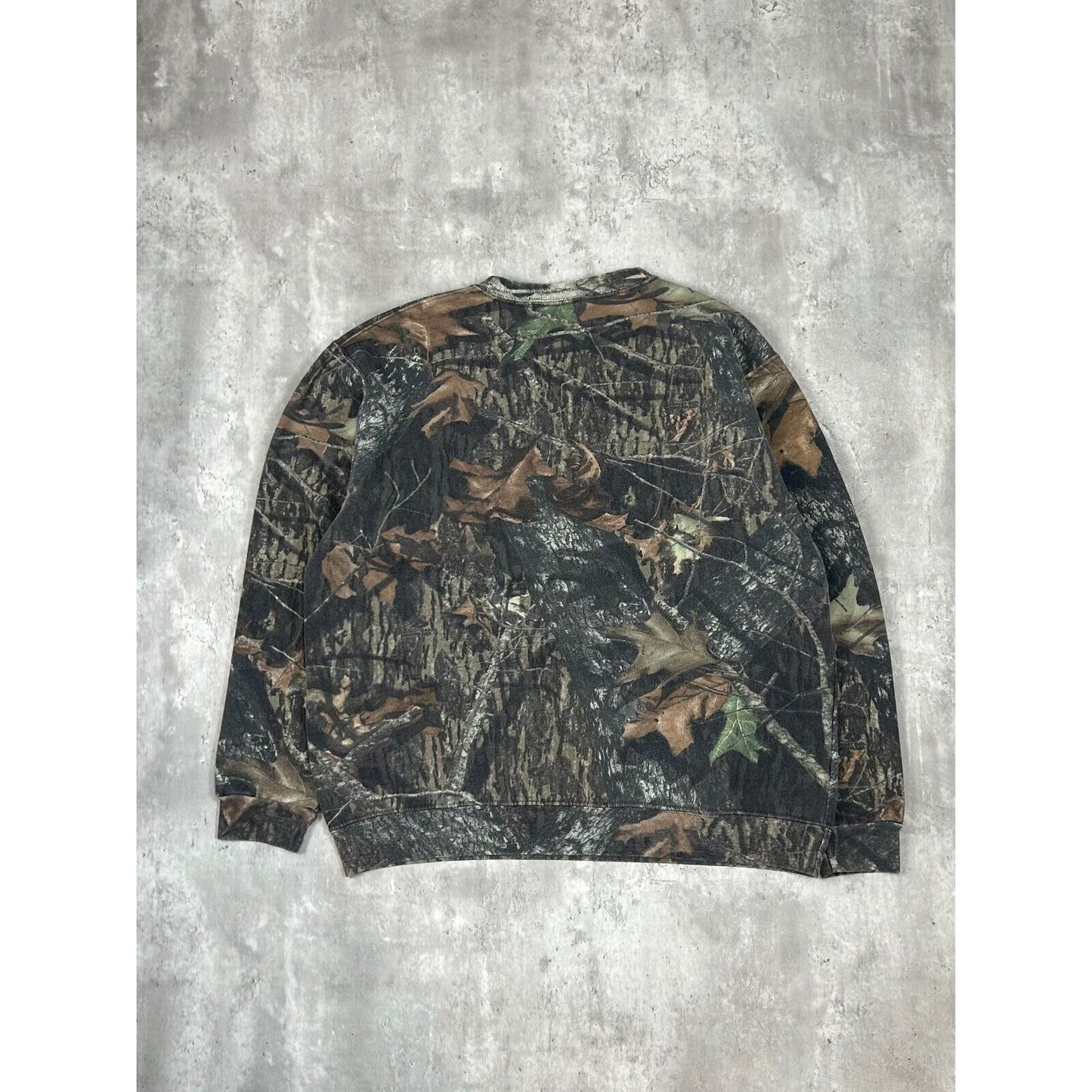 Vintage Mossy Oak Breakup Camo Crewneck Hunting Sweatshirt Size XL