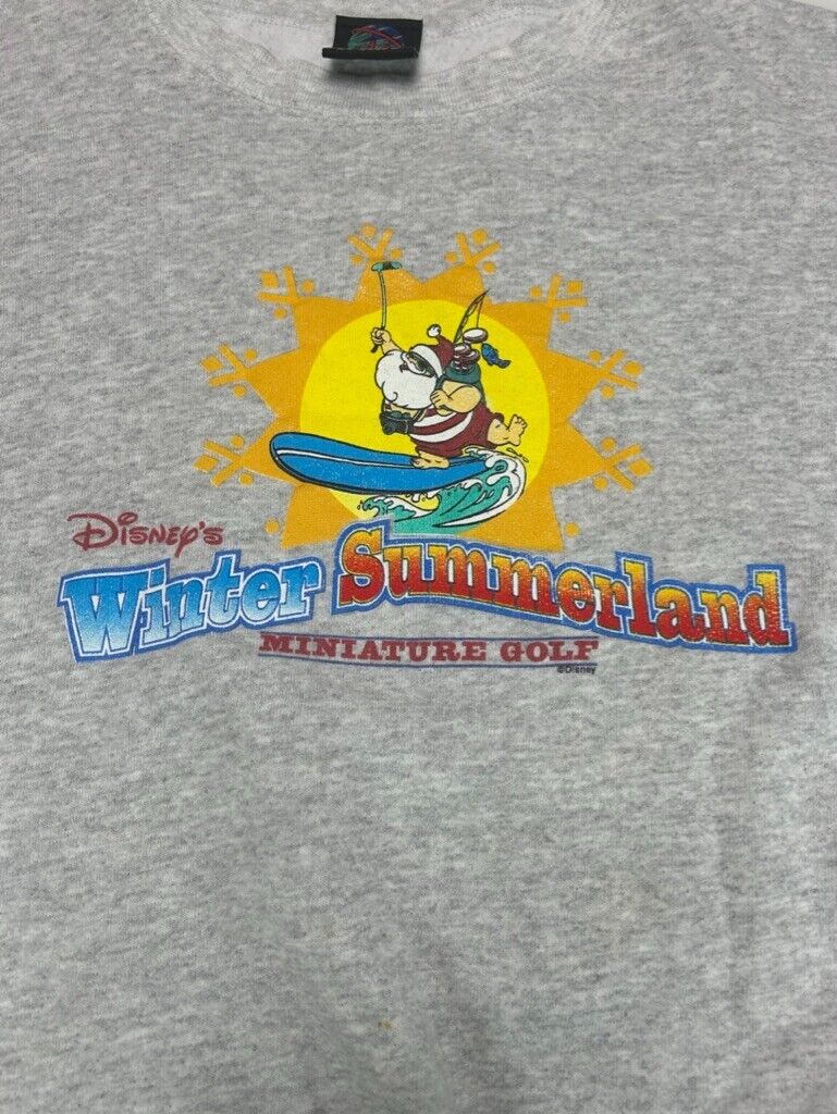 Vintage Disney Winter Summerland Destination Graphic Sweatshirt Size Large