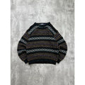 Vintage 80s/90s Jockey Abstract Striped Pullover Knit Sweater Size Medium