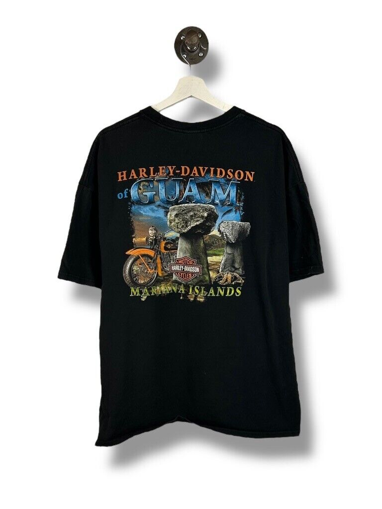 Harley Davidson Mariana Islands Graphic Spellout T-Shirt Size 2XL Black