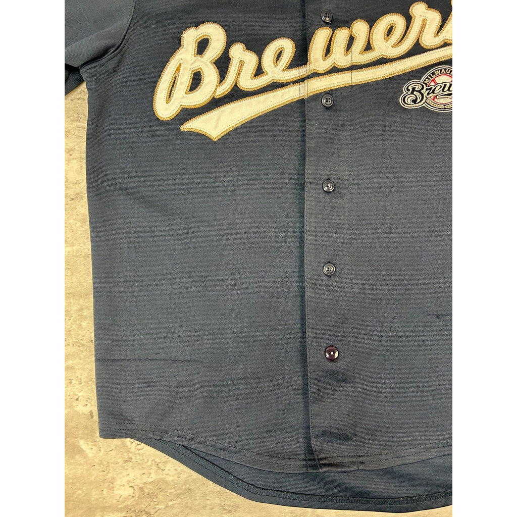 Vintage Milwaukee Brewers MLB Stitched Baseball Jersey Size Large