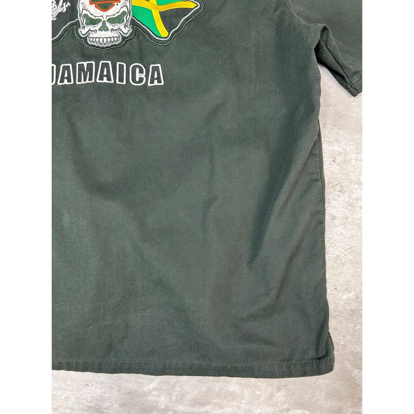 Harley Davidson Jamaica Embroidered Short Sleeve Button Up Shirt Size 2XL