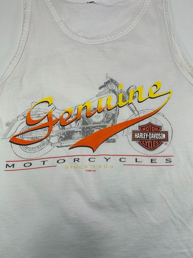 Vintage 2001 Harley Davidson Genuine Motorcycles Sleeveless T-Shirt Sz Medium