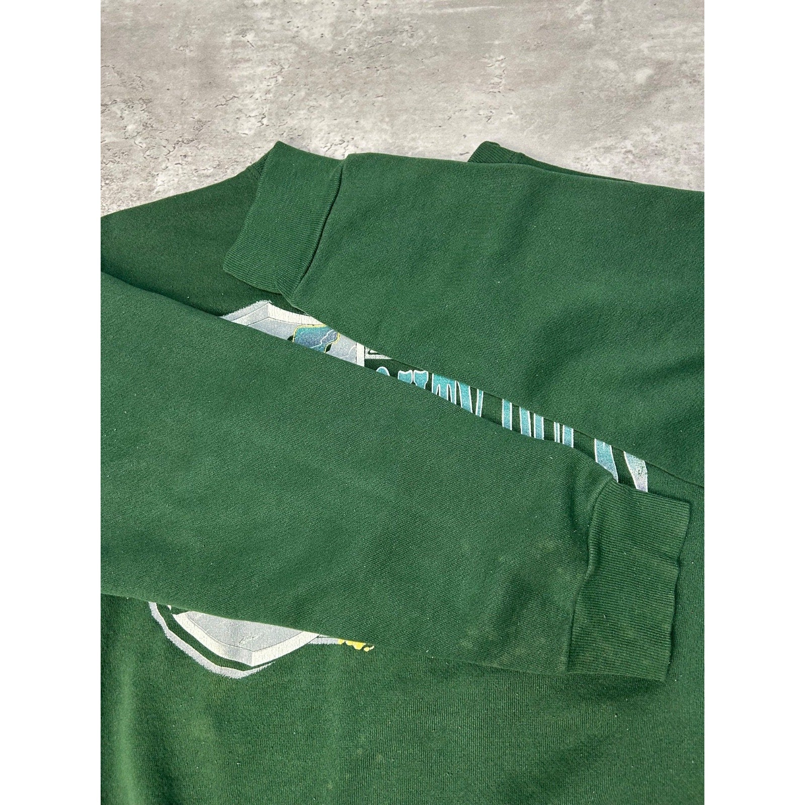 Vintage 1993 Anaheim Mighty Ducks NHL Graphic Spellout Sweatshirt Size Medium