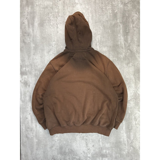 Vintage Carhartt Full Zip Hooded Workwear Sweatshirt Size XL Brown
