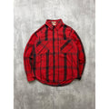 Vintage 1970s St Johns Bay By Big Mac Red Plaid Print Button Up Shirt Sz Large