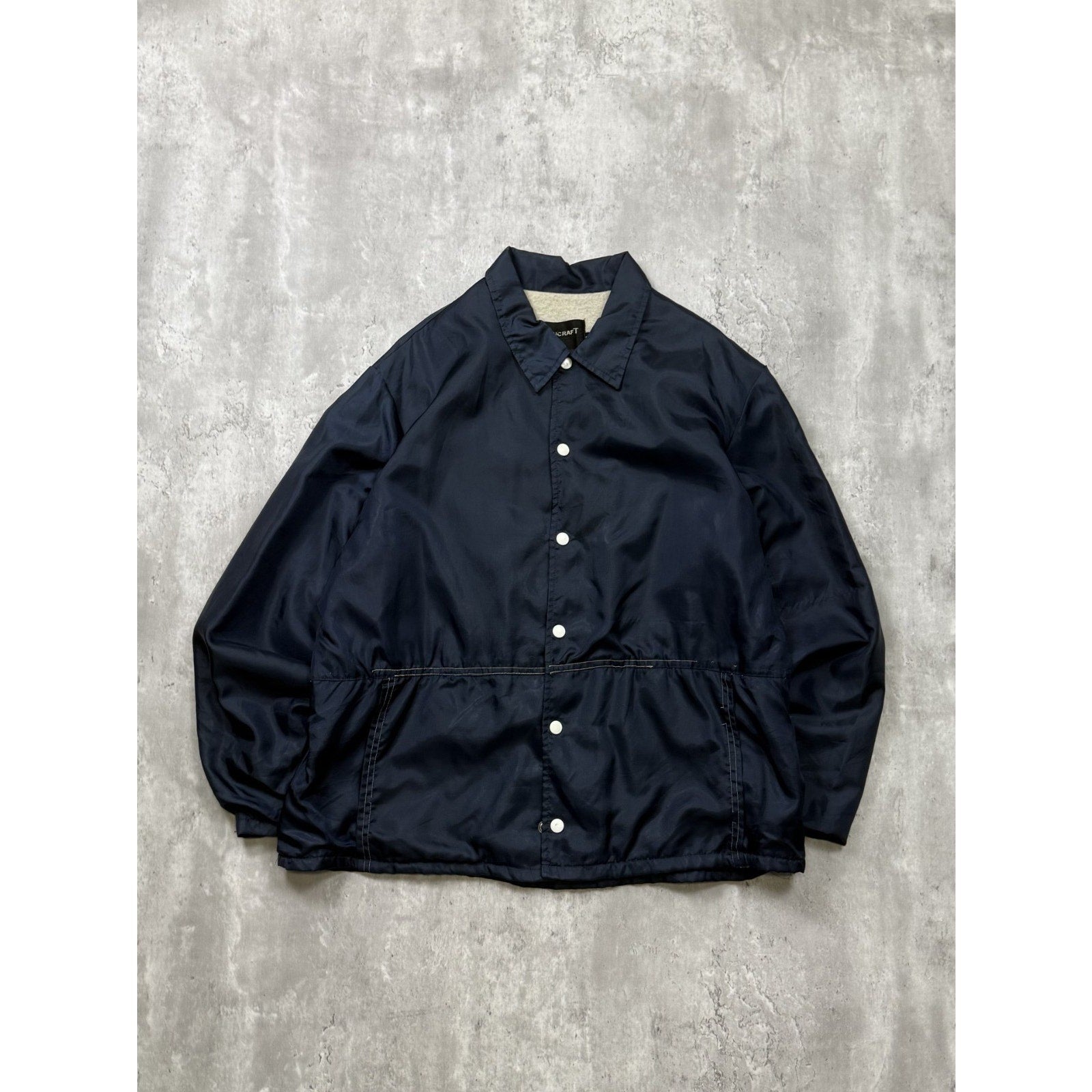 Vintage 1970s Towncraft Nylon Navy Blue Coaches Jacket Size XL