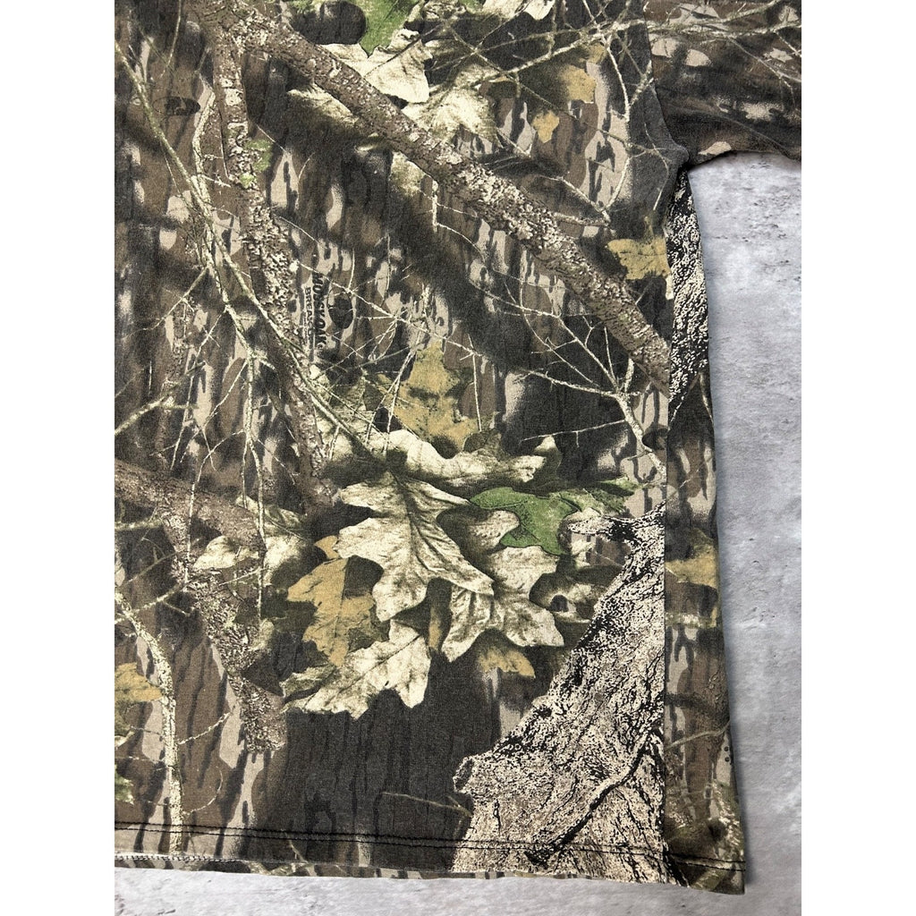 Vintage Mossy Oak Tree Camo Hunting Long Sleeve T-Shirt Size Large