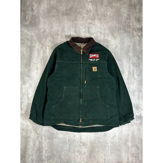 Vintage Carhartt Fleece Lined Canvas Workwear Arctic Jacket Size XL Green
