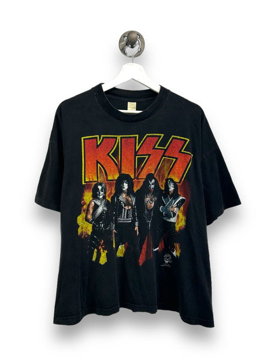 Vintage 1996 KISS Catalogue Music Tour Promo Graphic T-Shirt Size Large Black