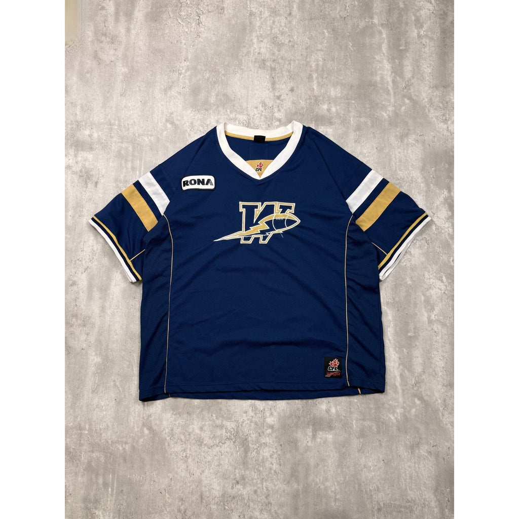 Vintage Winnipeg Blue Bombers CFL Stitched Logo Football Jersey Size XL