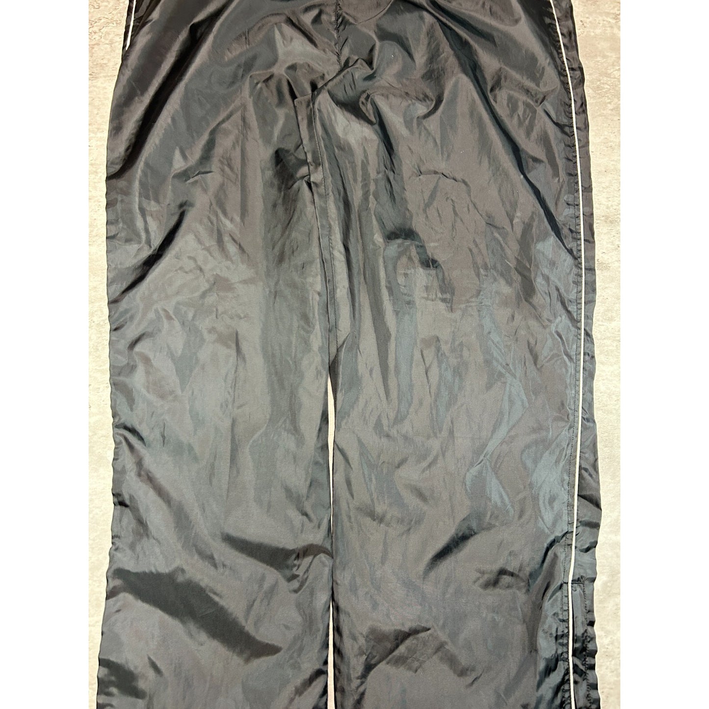 Vintage 90s Side Piping Nylon Track Pants Size Medium Black