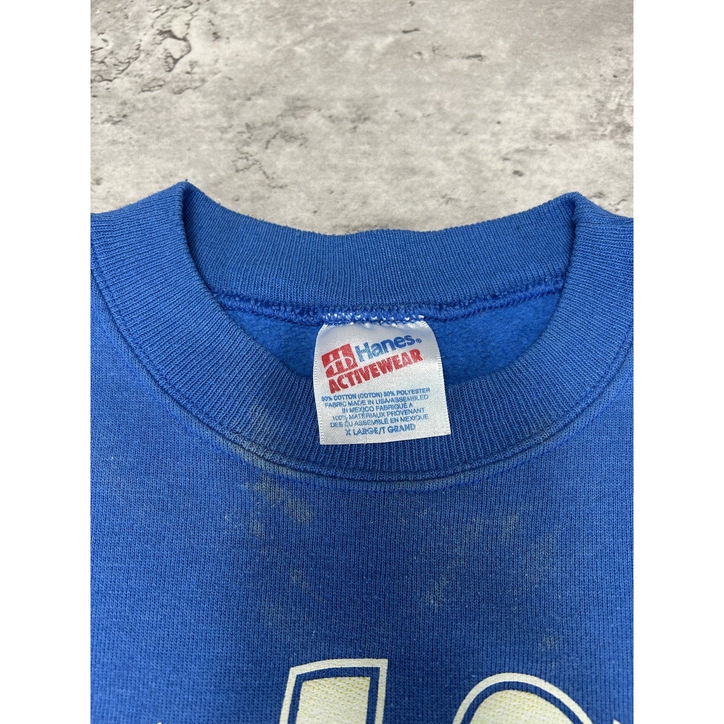 Vintage 1995 St Louis Rams NFL Big Graphic Helmet Spellout Sweatshirt Size XL