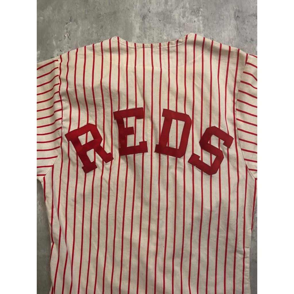 Vintage 90s Cincinnati Reds MLB Pinstripe Stitched Baseball Jersey Size Small