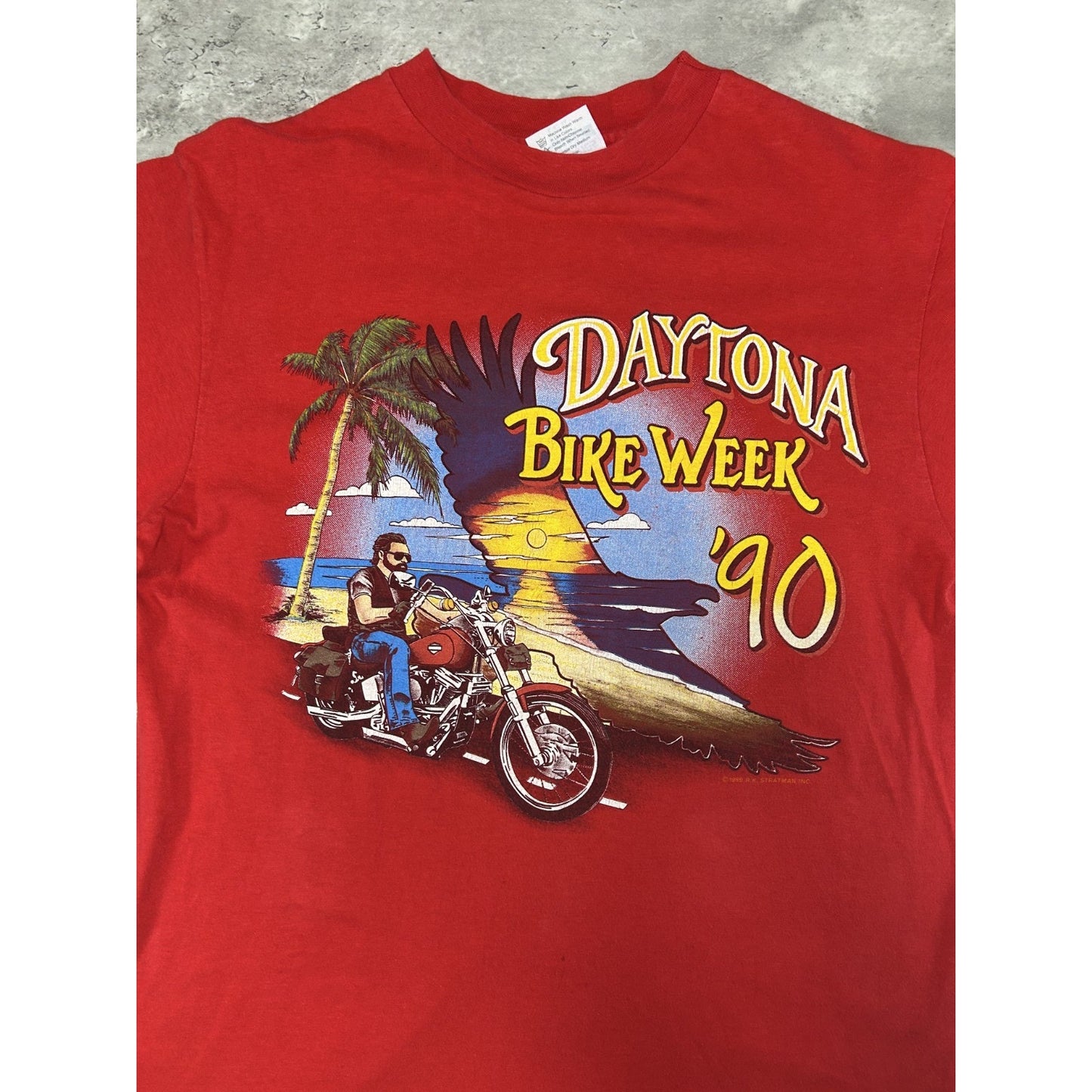 Vintage 1990 Daytona Bike Week Beach Graphic Long Sleeve T-Shirt Size Large