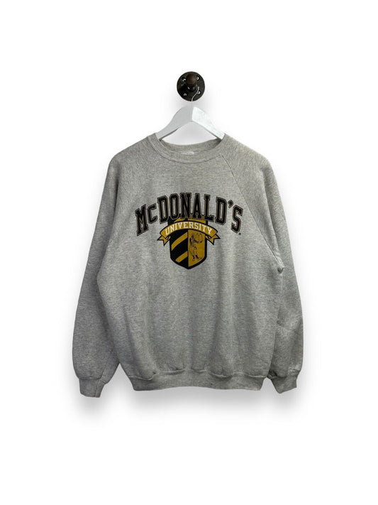 Vintage 90s McDonalds University Collegiate Crest Graphic Sweatshirt Size XL