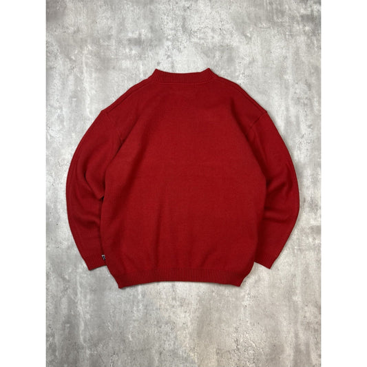 Vintage Y2K Clench Denim Company Pullover Knit Sweater Size XL Red
