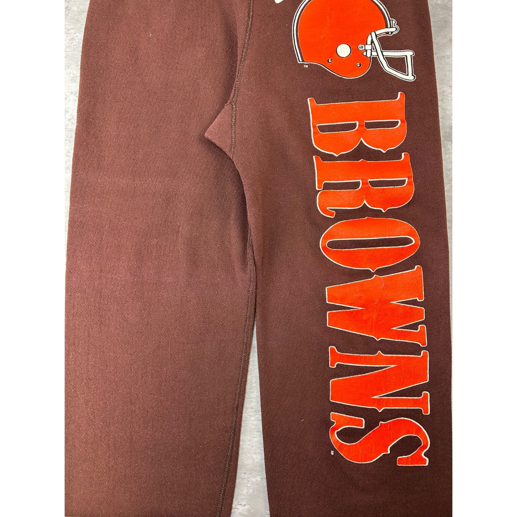 Vintage 90s Cleveland Browns NFL Graphic Spellout Sweat Pants Size Medium