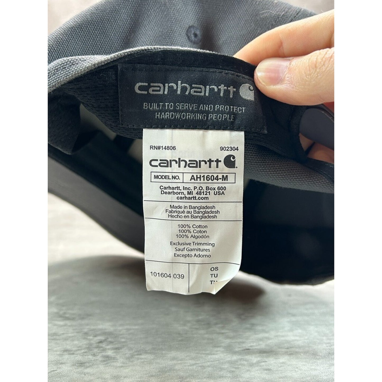 Carhartt Canvas Workwear Embroidered Patch Snapback Hat OSFA Gray