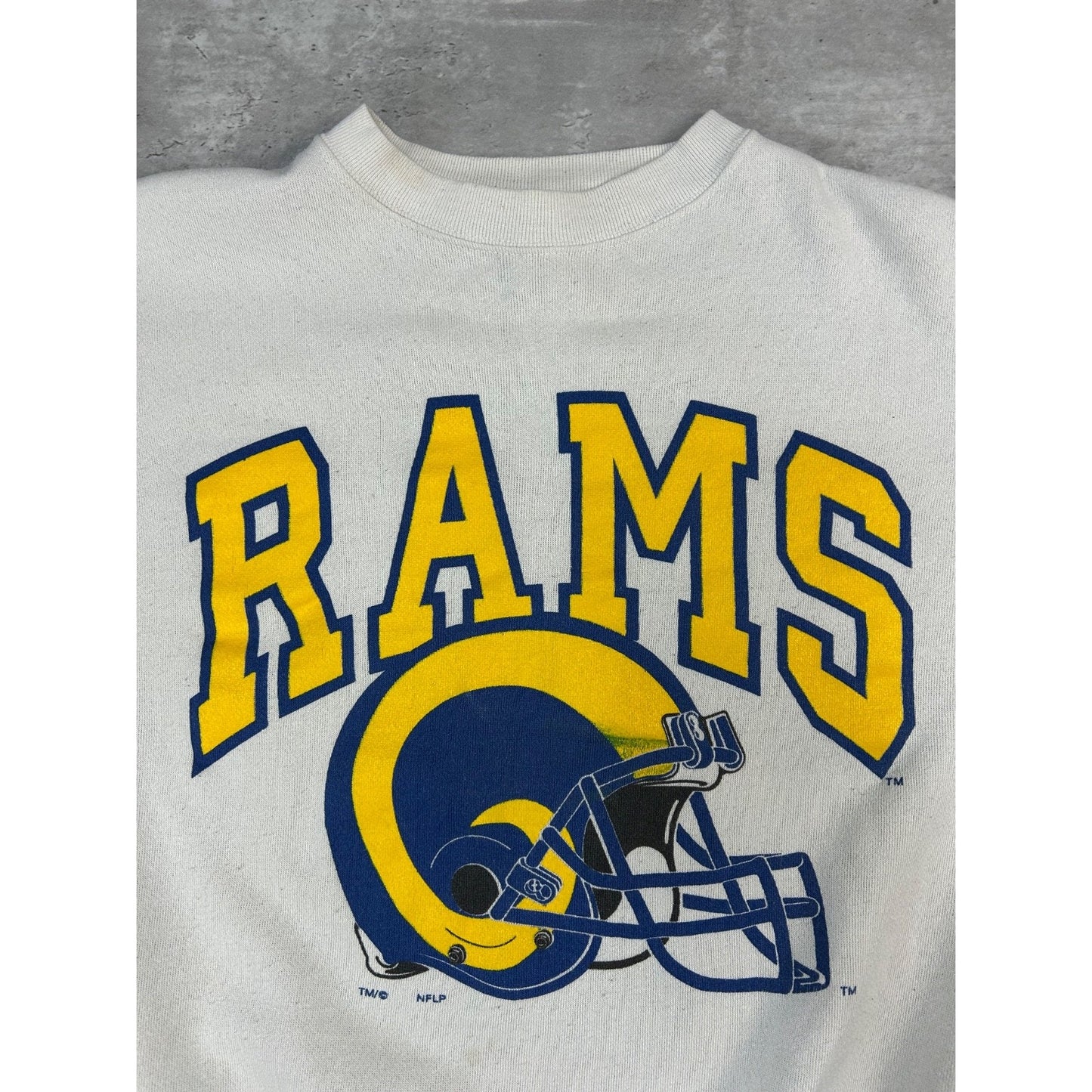 Vintage 80s/90s Los Angeles Rams NFL Helmet Graphic Football Sweatshirt Size XL