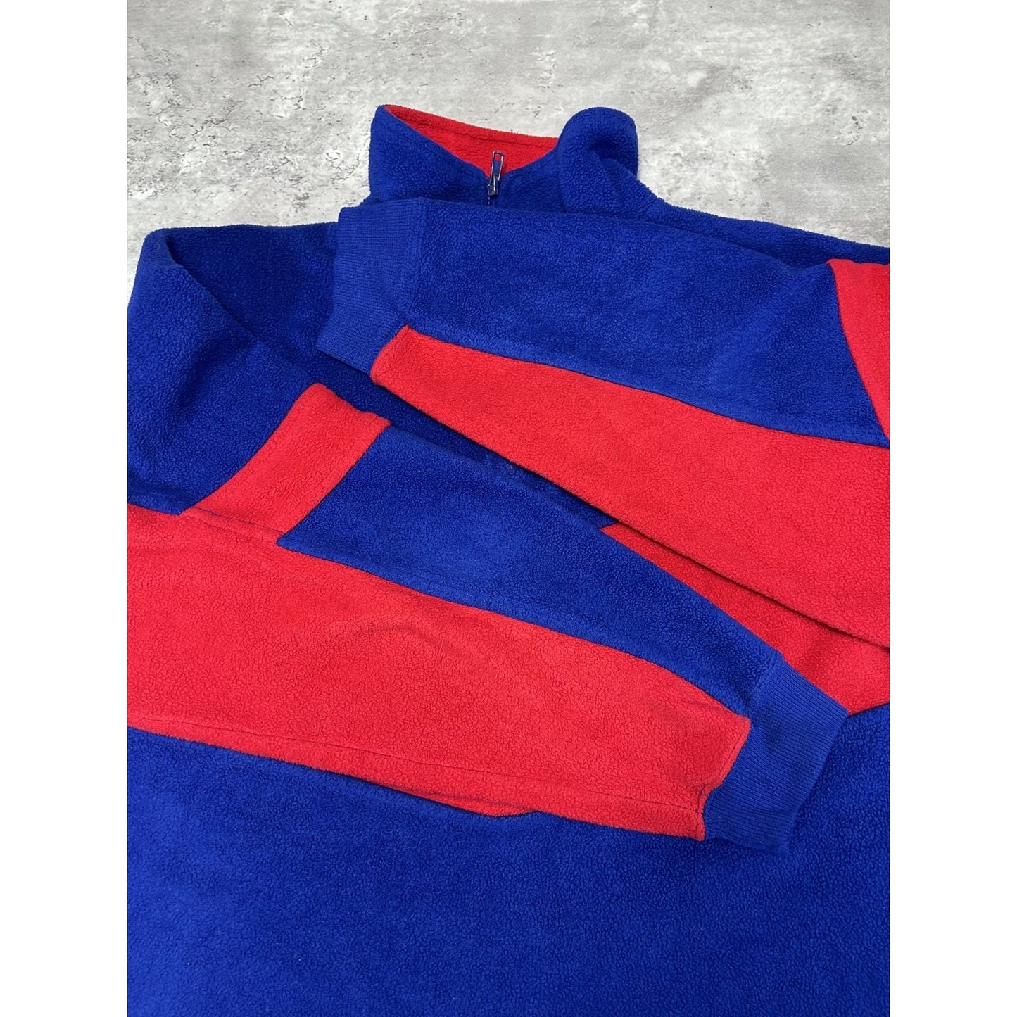 Vintage 90s New York Rangers NHL Embroidered 1/2 Zip Fleece Sweatshirt Sz Large