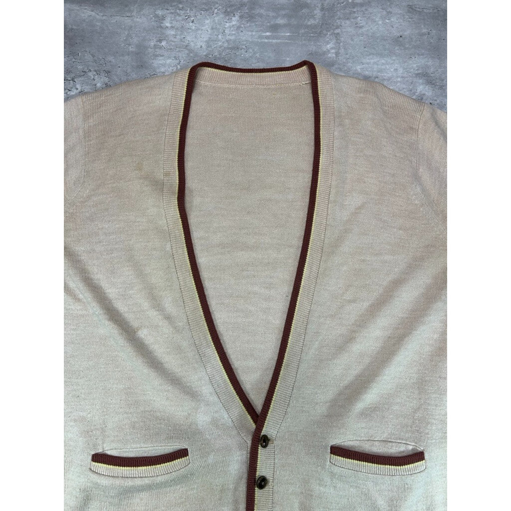 Vintage 1990s/1980s Earth Tones Button Down Knit Cardigan Sweater Size large