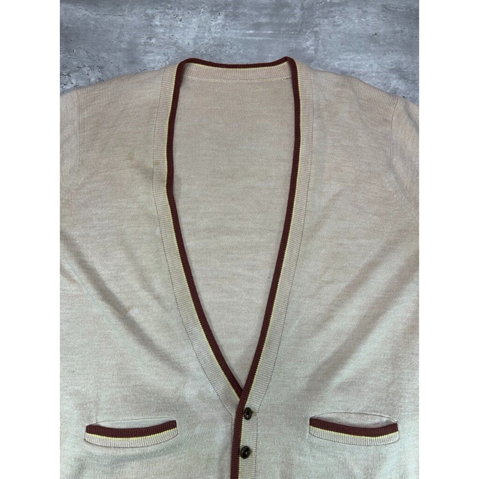 Vintage 1990s/1980s Earth Tones Button Down Knit Cardigan Sweater Size large