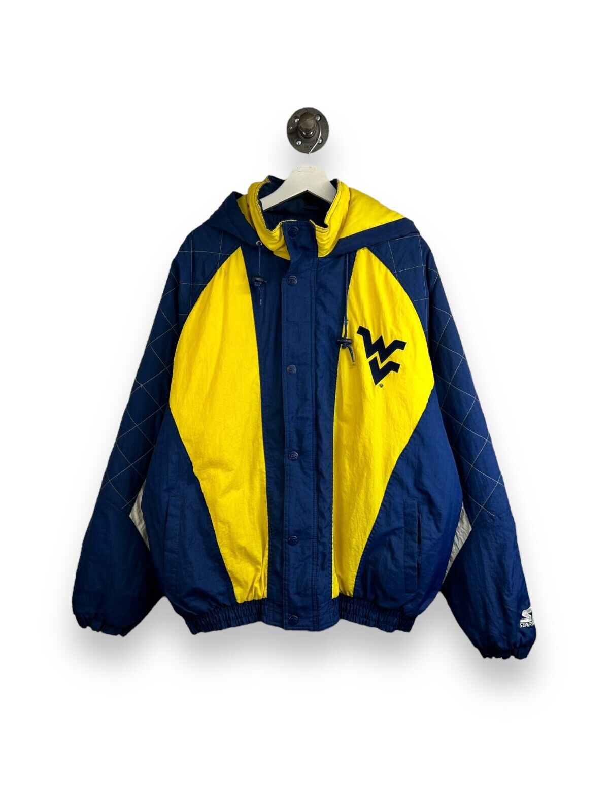 Vintage 90s West Virginia Mountaineers NCAA Insulated Starter Jacket Size XL