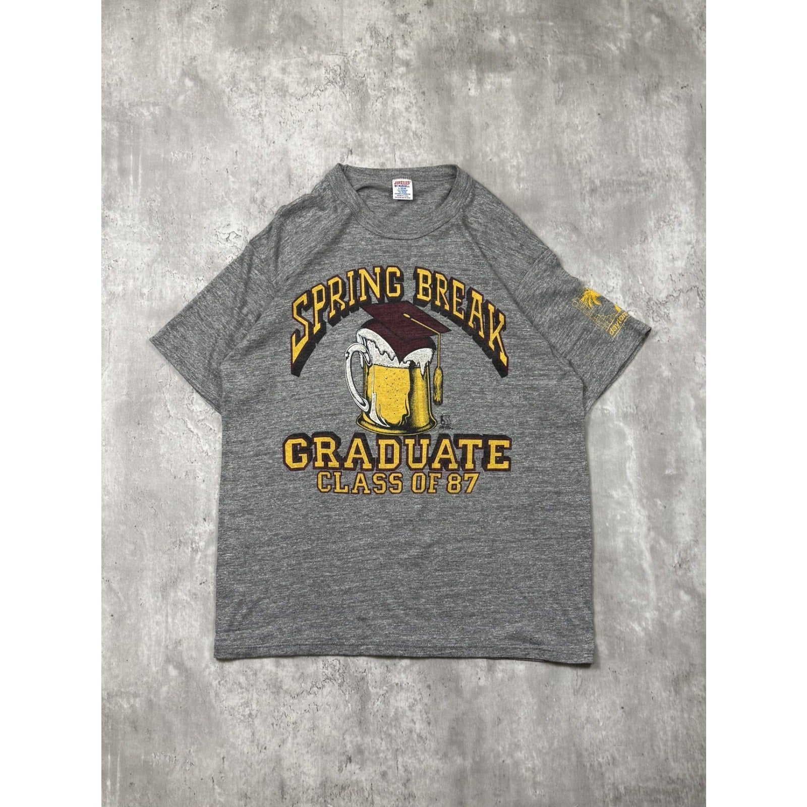 Vintage 1987 Daytona Beach Spring Break Graduate Beer Graphic T-Shirt Size Large