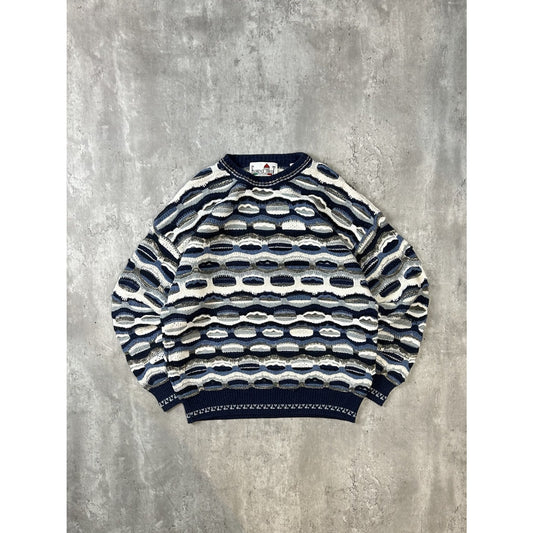 Vintage Florence Tricot 3D Print Abstract Pullover Knit Sweater Size Large