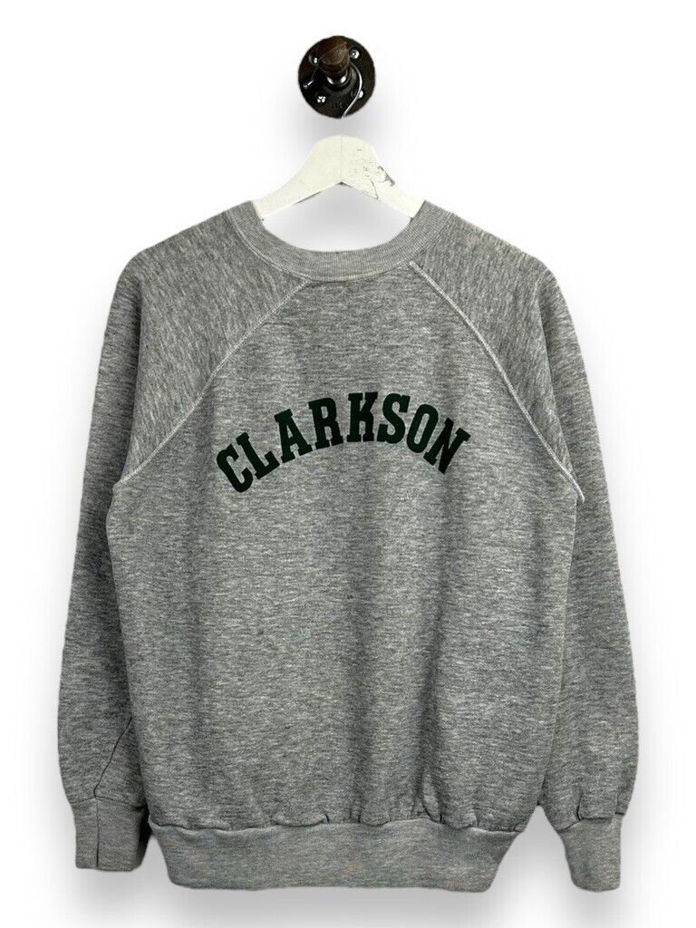 Vintage 70s/80s Clarkson Arc Spellout Graphic Sweatshirt Size XL Gray