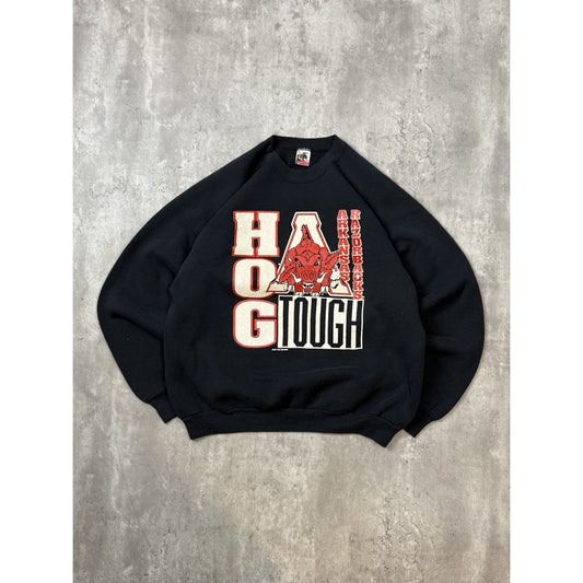 Vintage 1991 Arkansas Razorbacks NCAA Hog Tough Collegiate Sweatshirt Size XL