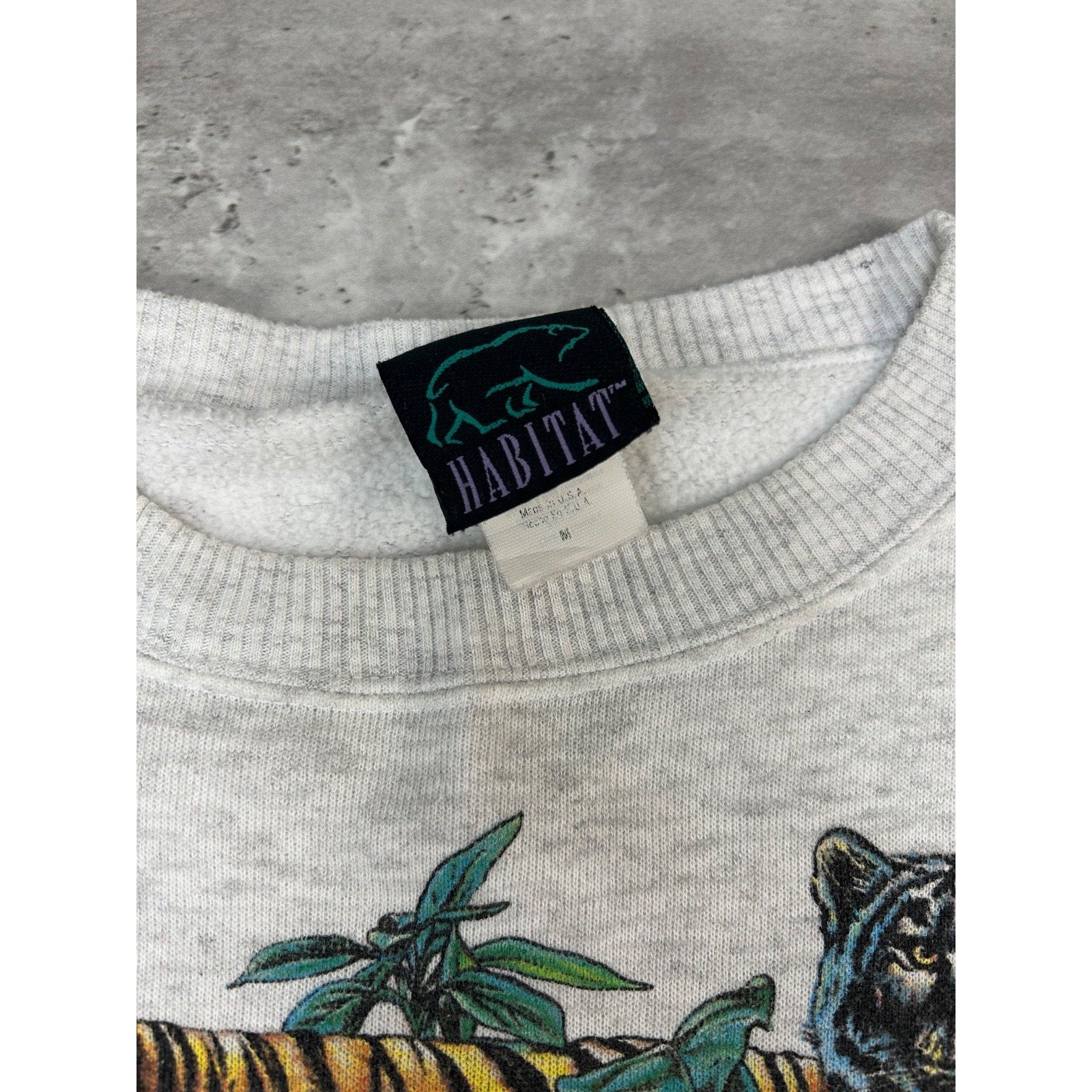 Vintage 90s Miami Metro Zoo Big Cats Nature Animal Graphic Sweatshirt Sz Medium
