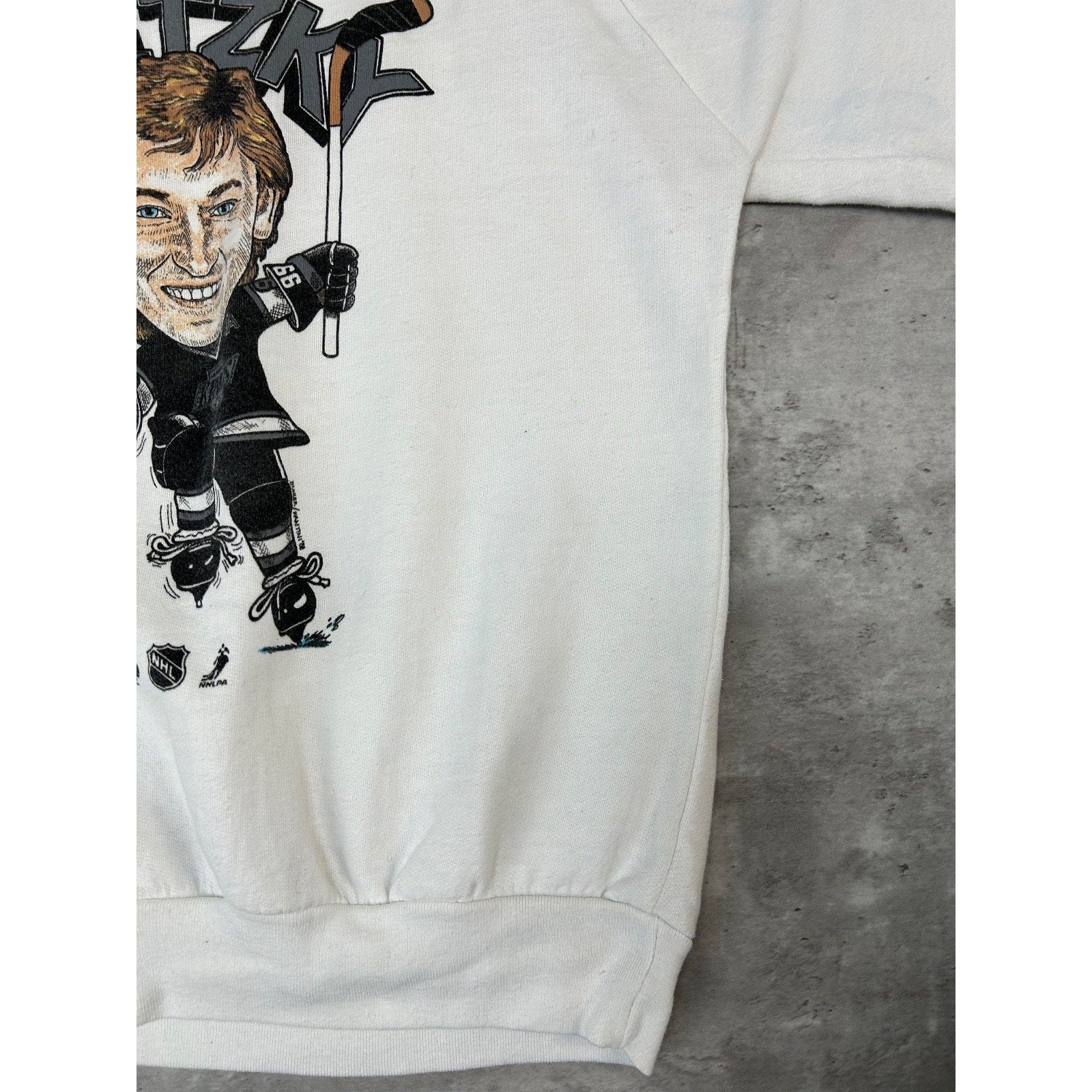 Vintage 1988 Wayne Gretzky Los Angeles Kings NHL Caricature Sweatshirt Size Med