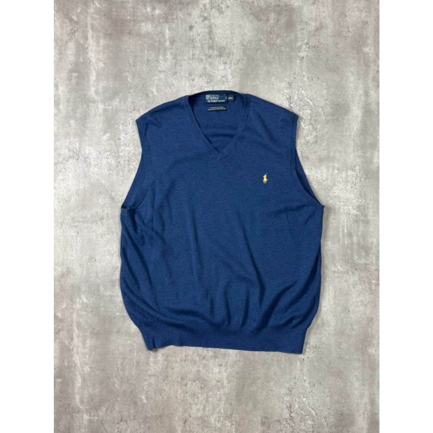 Vintage Polo Ralph Lauren Embroidered Pony Sweater Vest Size 2XL Blue