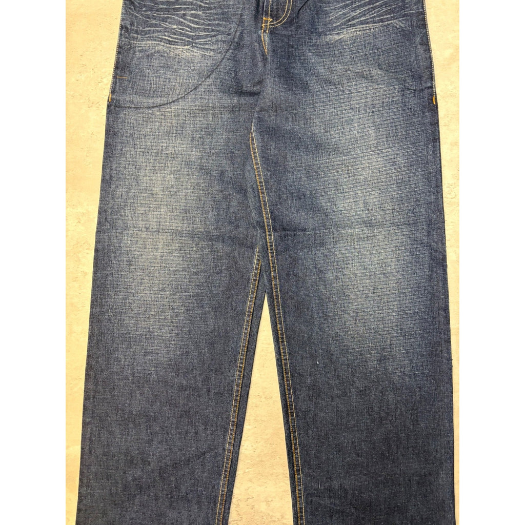 Vintage Y2K Rocawear Embroidered Pocket Logo Dark Wash Denim Pants Size 30x31