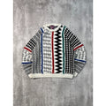 Vintage 90s Concrete Abstract Striped Pullover Knit Sweater Size Large