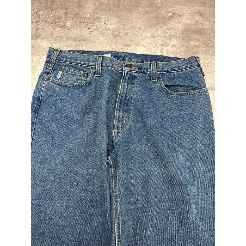 Carhartt Relaxed Fit Medium Wash Denim Workwear Pants Size 40
