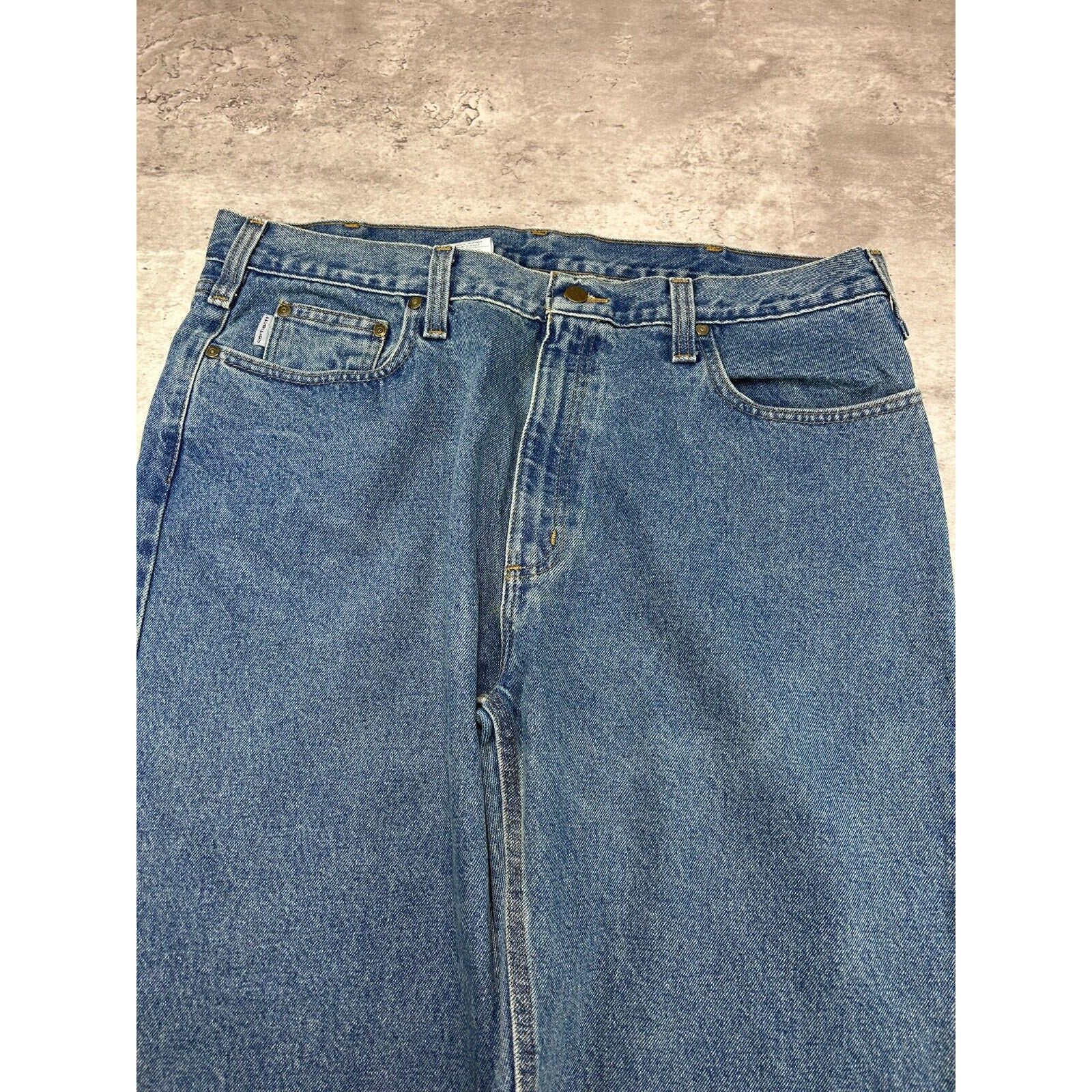 Carhartt Relaxed Fit Medium Wash Denim Workwear Pants Size 40