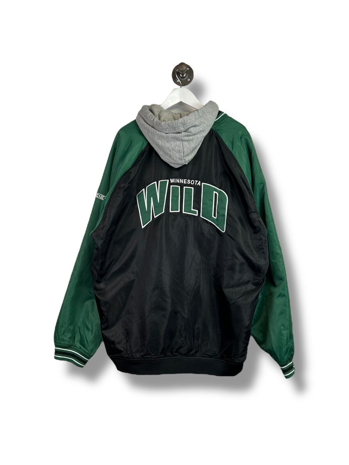 Minnesota Wild NHL Embroidered Full Zip Hooded Hockey Jacket Size 2XL