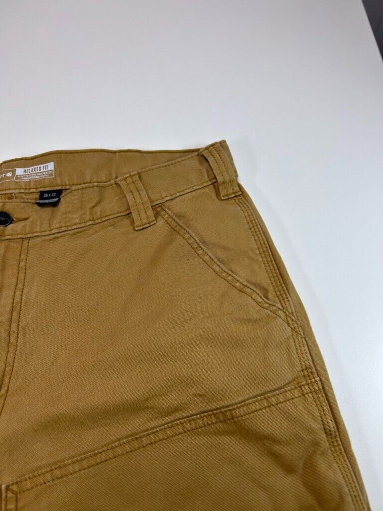 Carhartt Relaxed Fit Canvas Workwear Double Knee Pants Size 36 Beige