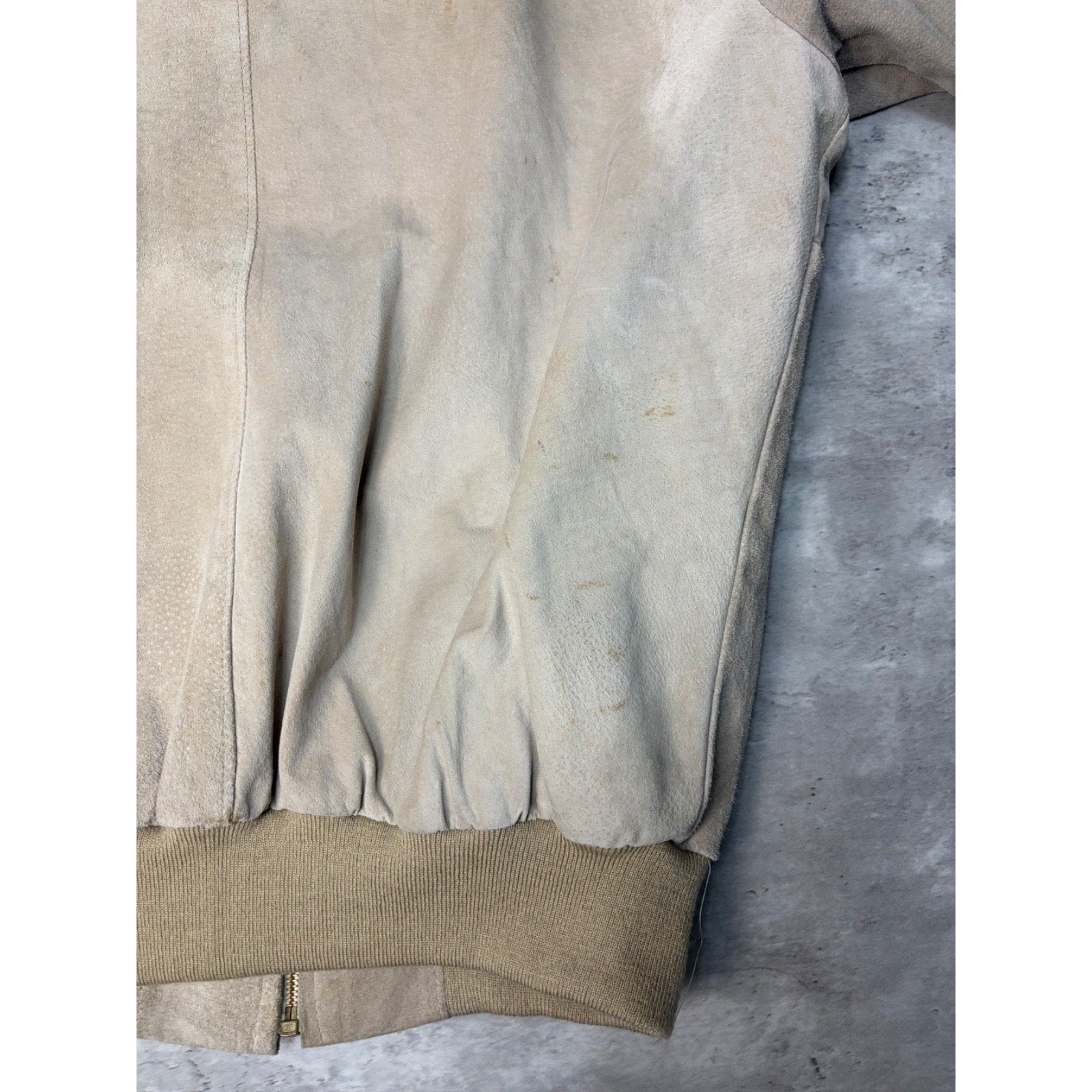 Vintage 90s Suede Earth Tone Full Zip Collared Bomber Jacket Size XL