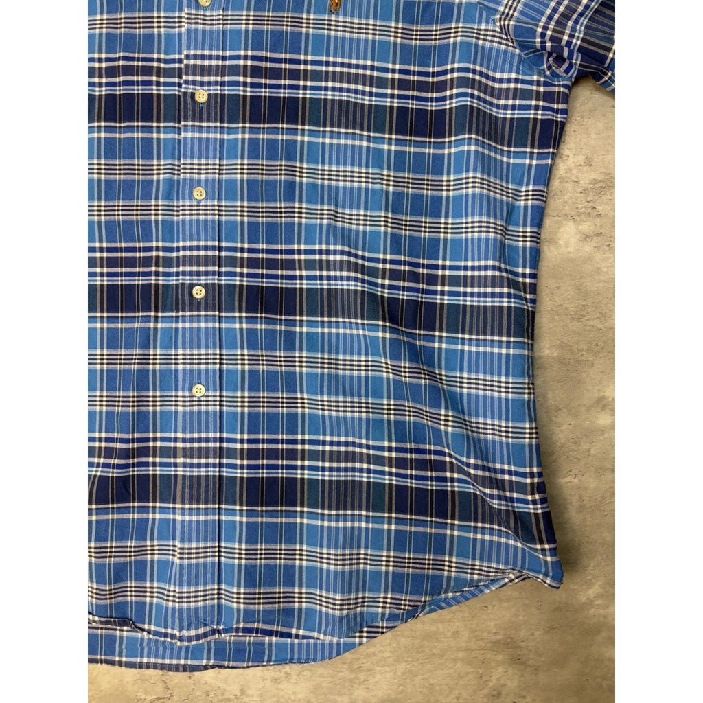 Vintage Polo Ralph Lauren Embroidered Pony Plaid Button Up Shirt Size XL