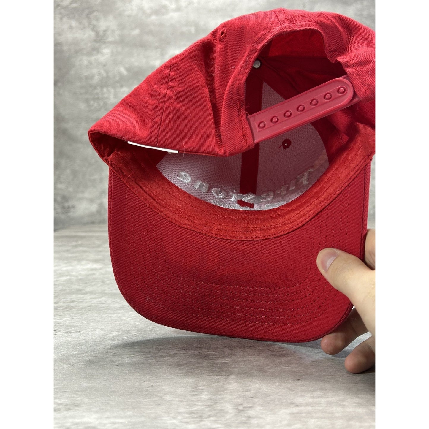 Vintage Firestone Racing Embroidered Spellout Snapback Hat OSFA Red