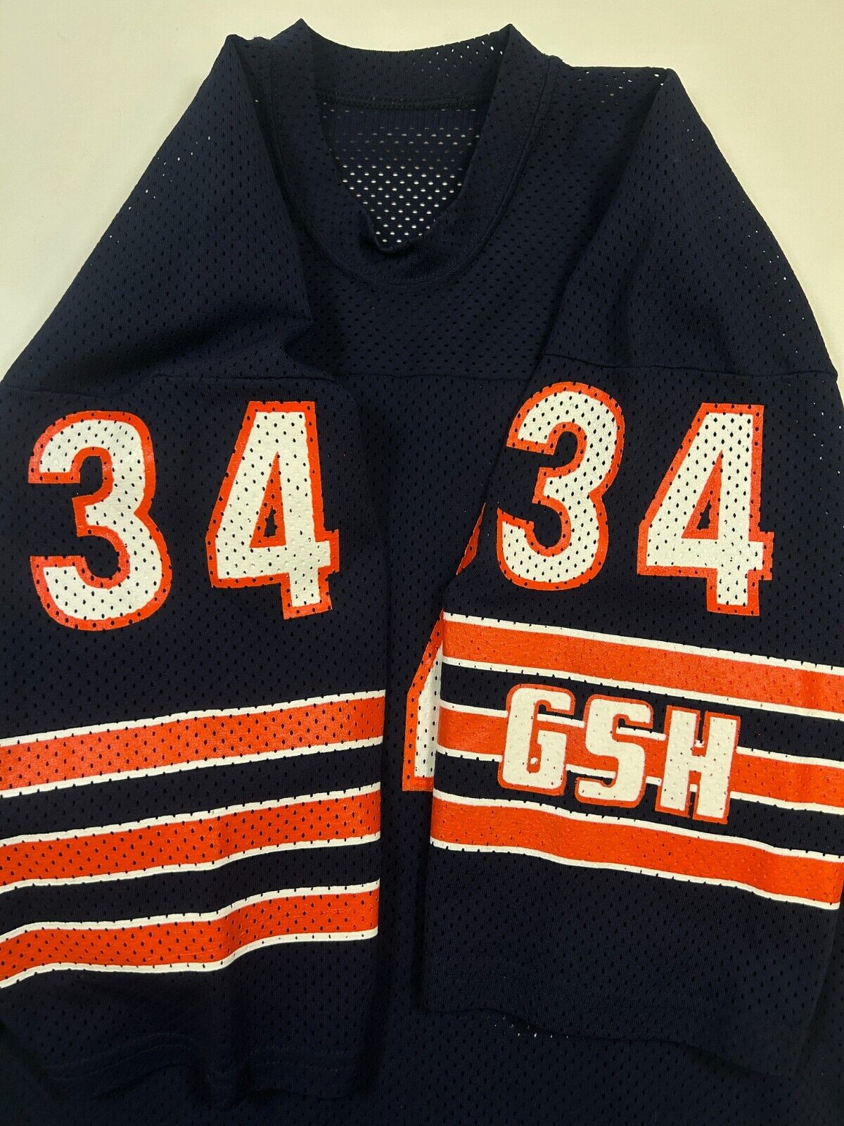 Vintage 80s Walter Payton #34 Chicago Bears Sand Knit Mesh NFL Jersey Size Large